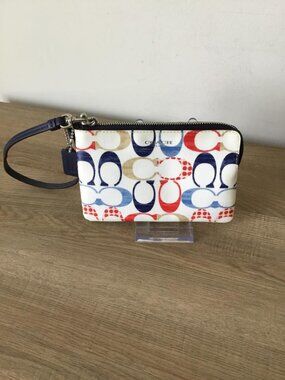 Coach Signature C Multi-Color Bleecker Zip Wristlet Wallet with Hangtag